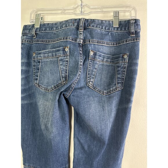 Free People Y2K Mid Rise Button Hem Jeans Women’s 26 Retro 2000s Flare VTG - Picture 7 of 12
